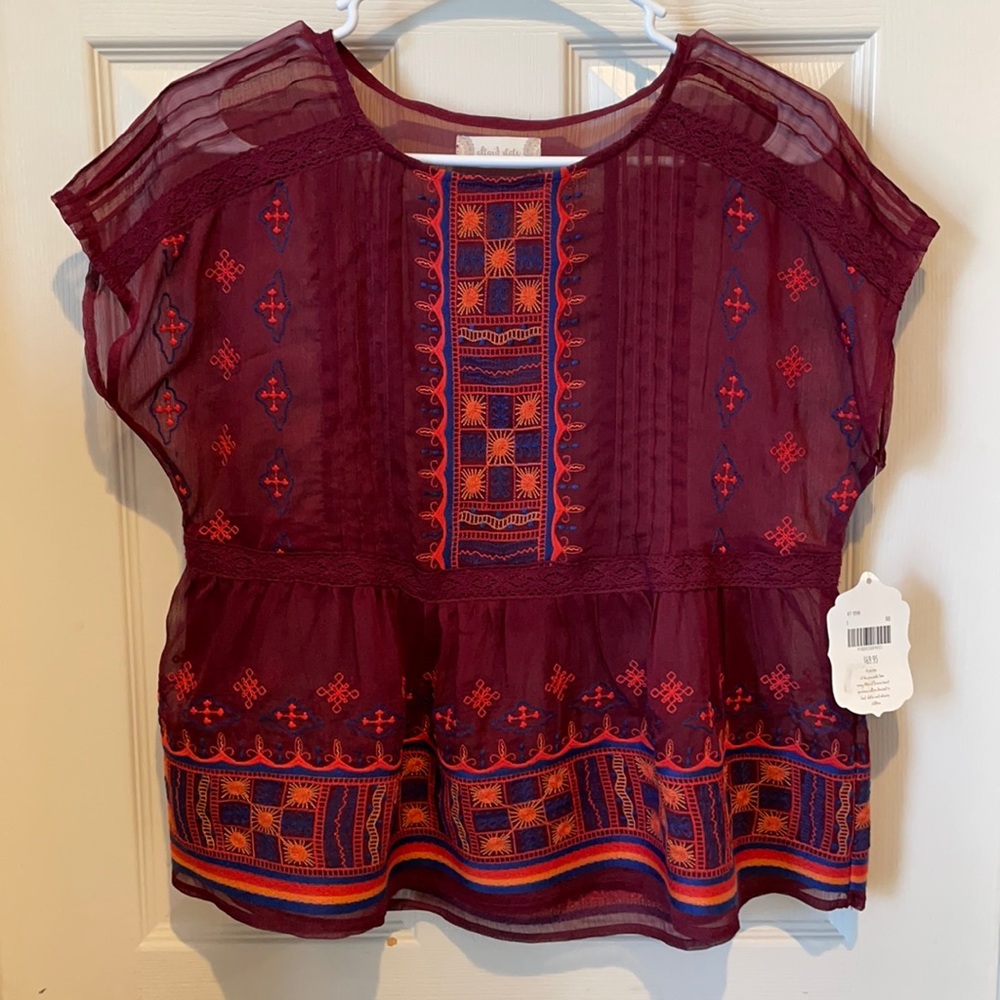 Altar’d State Embroidered Peplum Top